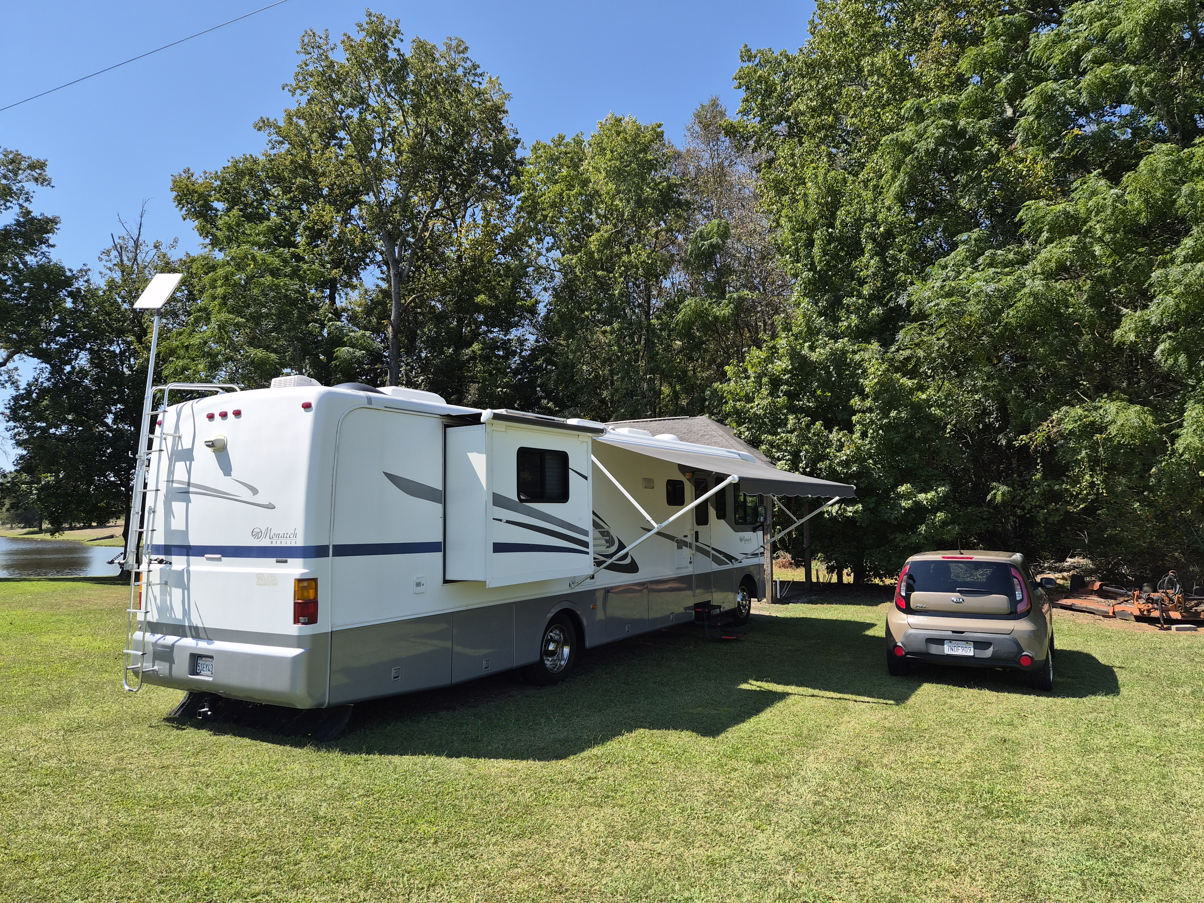RV and car from behind