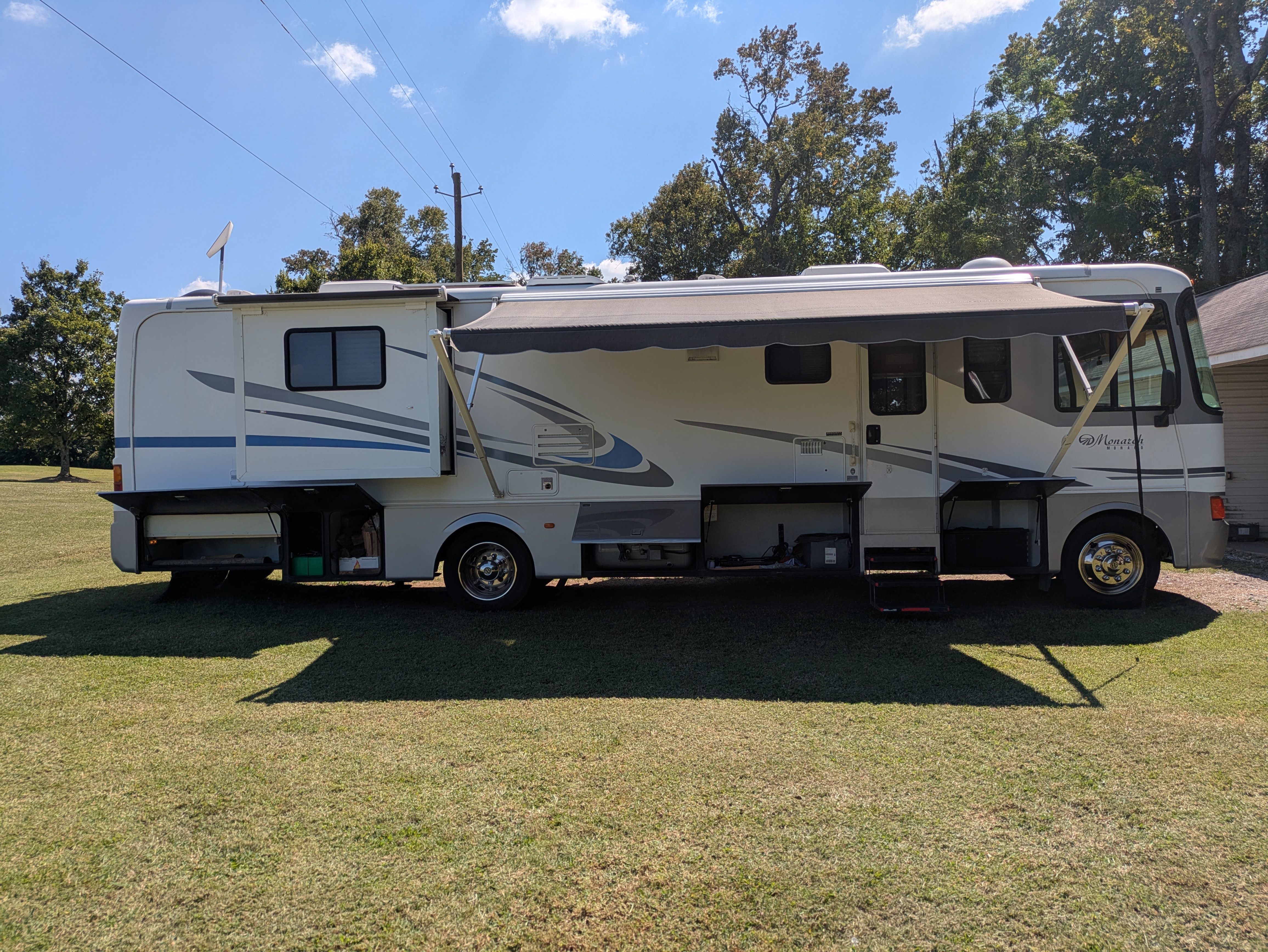 Passenger side storage open